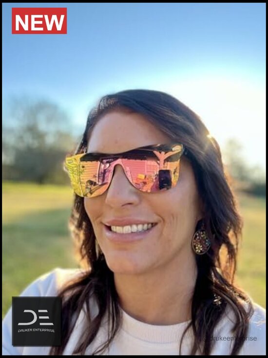 Rimless Mirrored One Piece Lens Sunglasses Reflective UV400